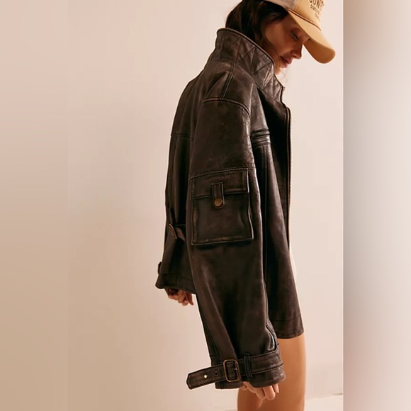 We the Free People Skyline Leather Jacket Size M - Picture 13 of 13